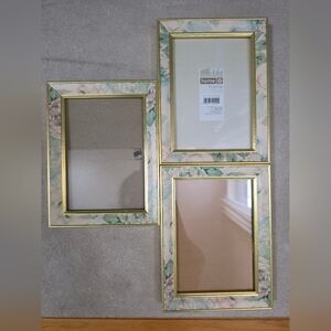 Vintage Target Home Brand Floral Picture Frame 2.5 x 3.5 Set Of 3